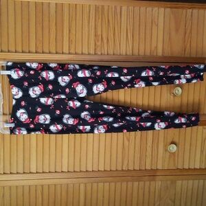 Legging Army Black Red White Christmas Penquin Print Leggings Plus Size 14-20